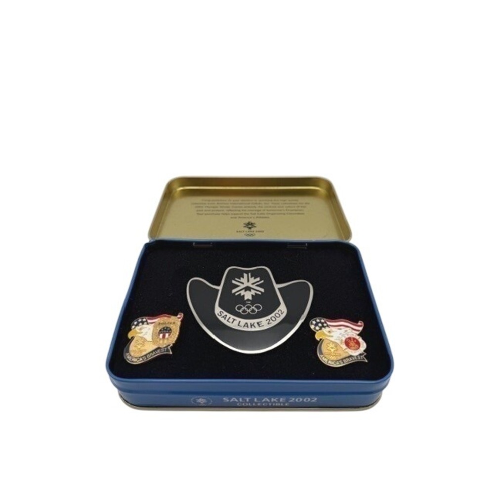 Salt Lake 2002 Olympic Pins Set w/ Tin Police Fire‎ First Responder Collectible